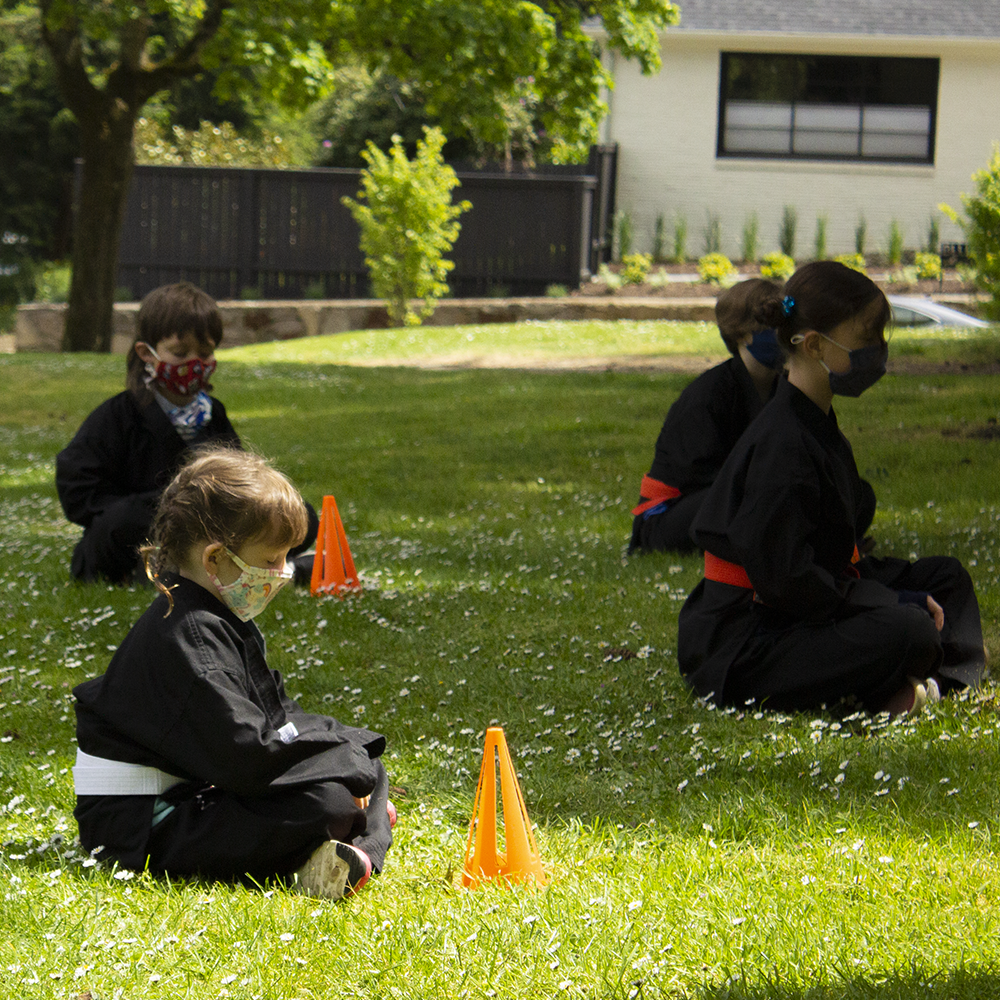 Students meditating during our 2021 park promotion