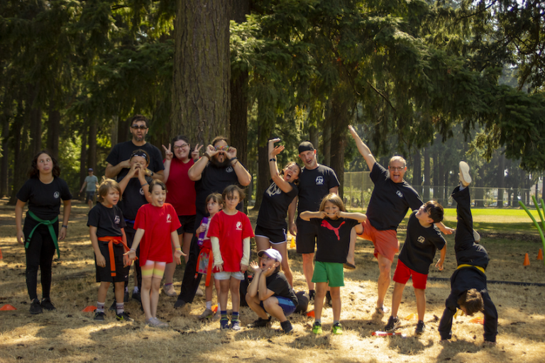 Our kung fu community doing a silly pose in the park!