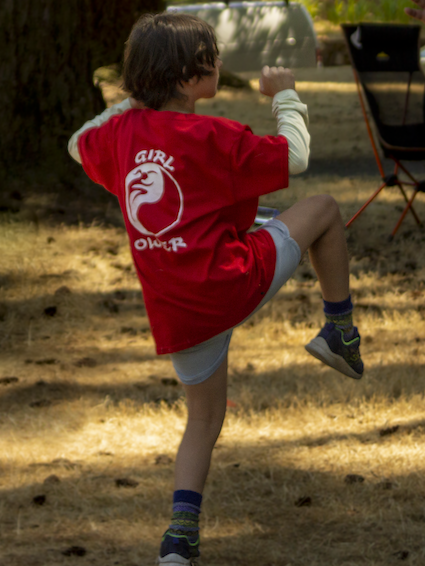 Students compete in our 2023 Kung Fu park obstacle course.