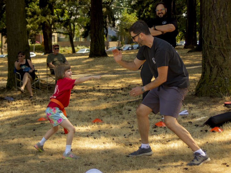 Two students spar at our Park Promotion 2023