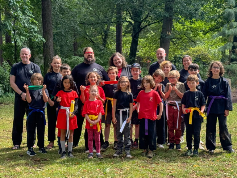 Kung fu students celebrate at our park demo 2024