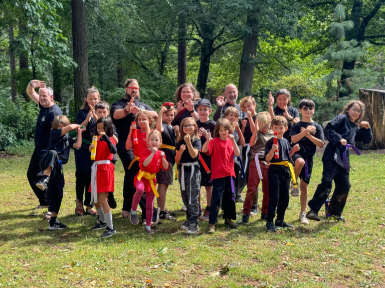 Kung fu students celebrate at our park demo 2024