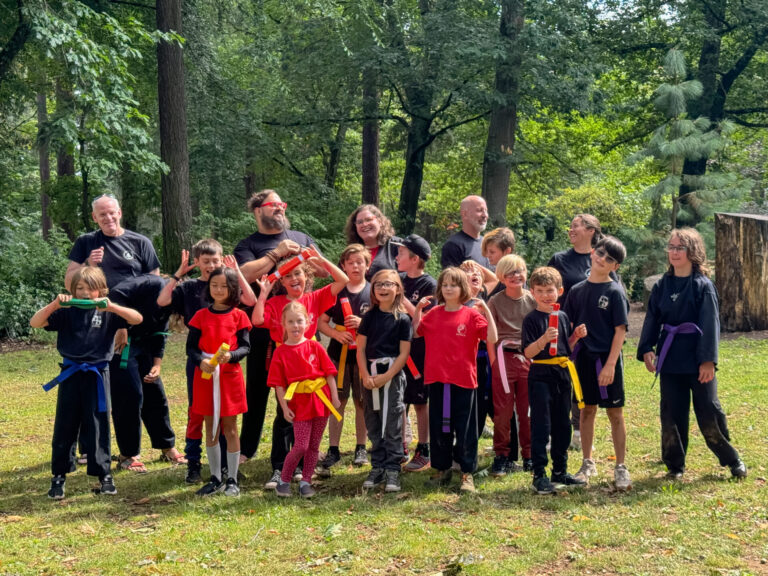 Kung fu students celebrate at our park demo 2024