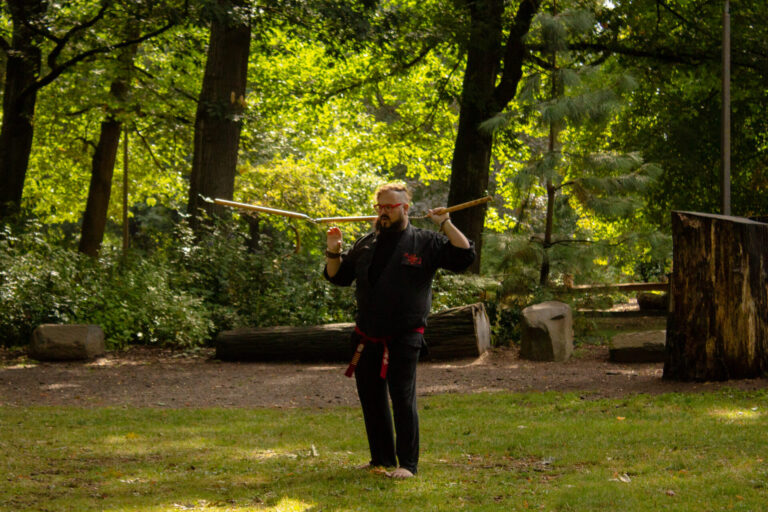 Kung fu students celebrate at our park demo 2024