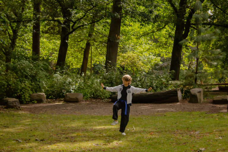 Kung fu students celebrate at our park demo 2024