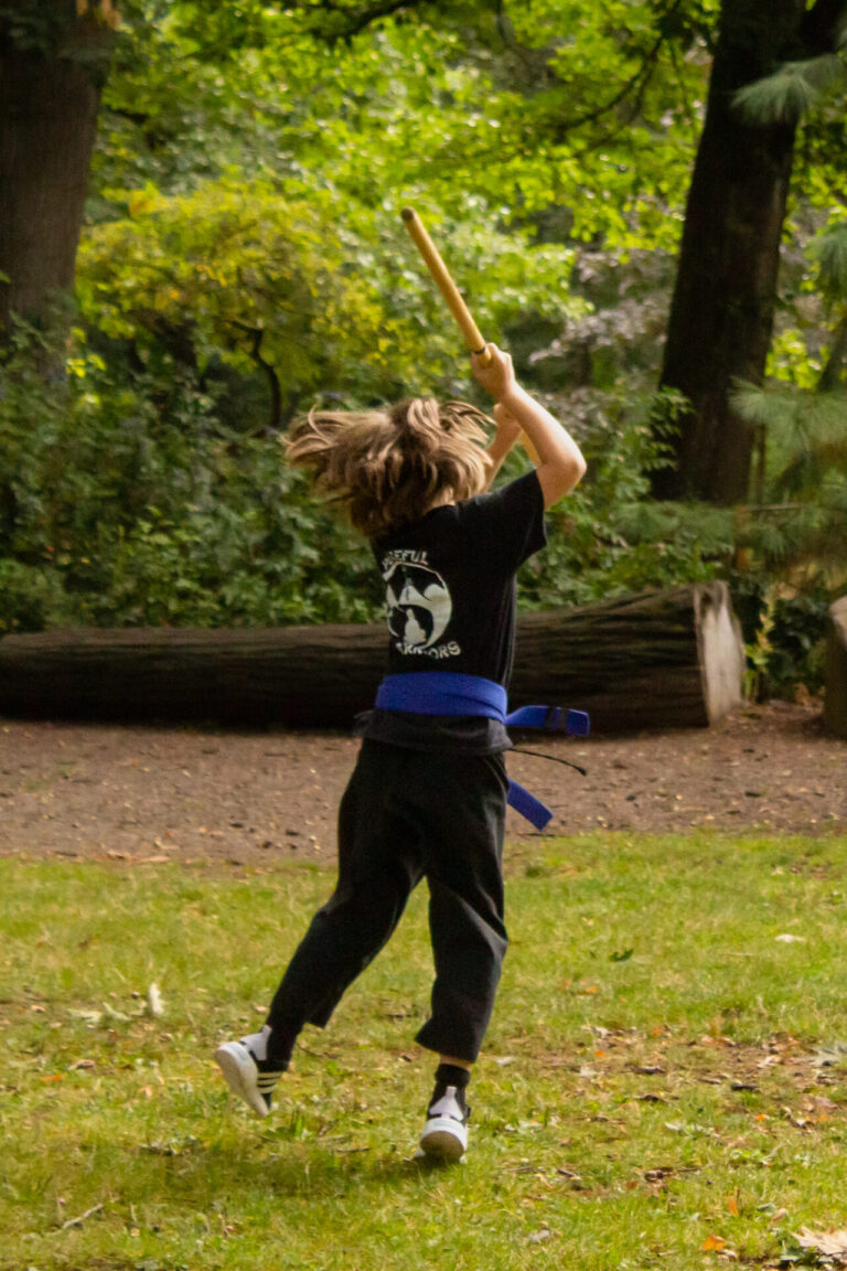 Kung fu students celebrate at our park demo 2024