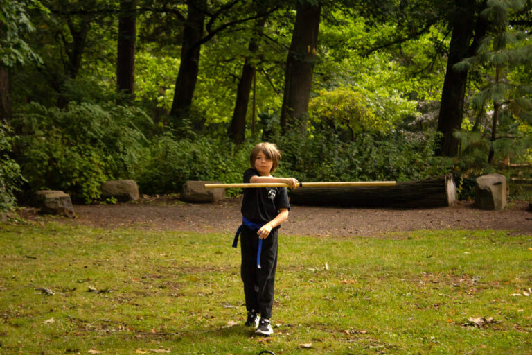 Kung fu students celebrate at our park demo 2024