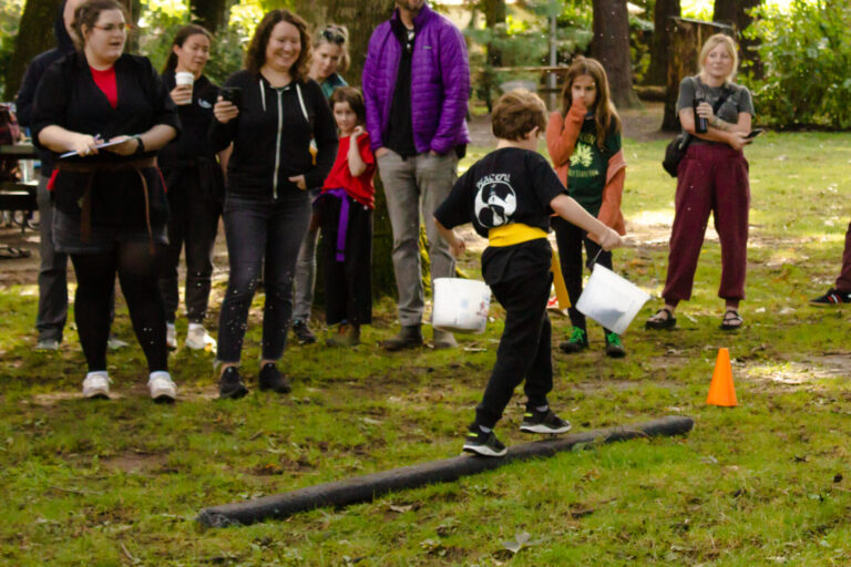 Kung fu students celebrate at our park demo 2024
