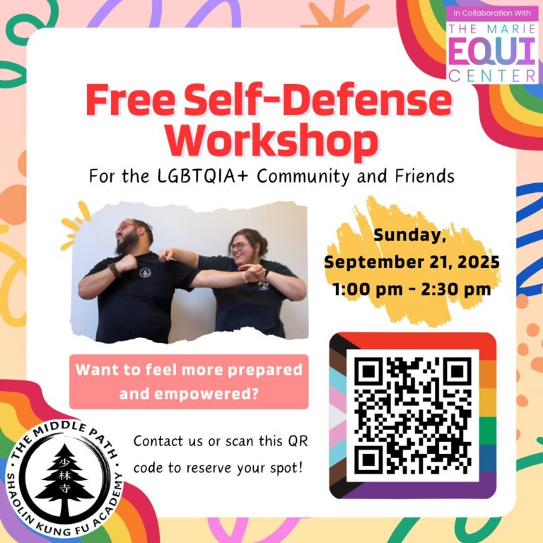 Middle Path Kung Fu self defense Workshop for the LGBTQIA+ community