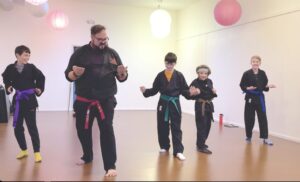 Kung Fu Students in Class